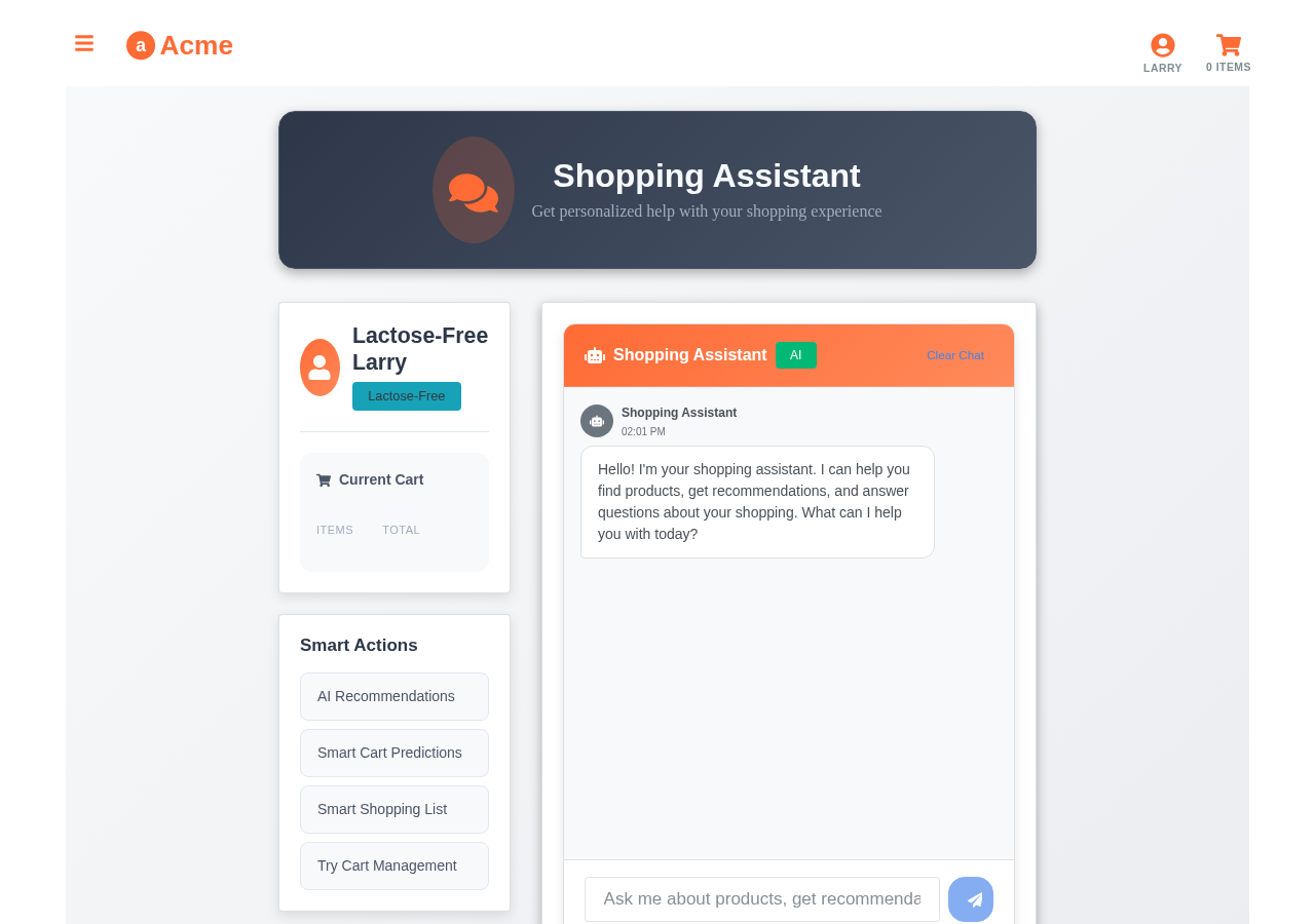 AI shopping assistant demo